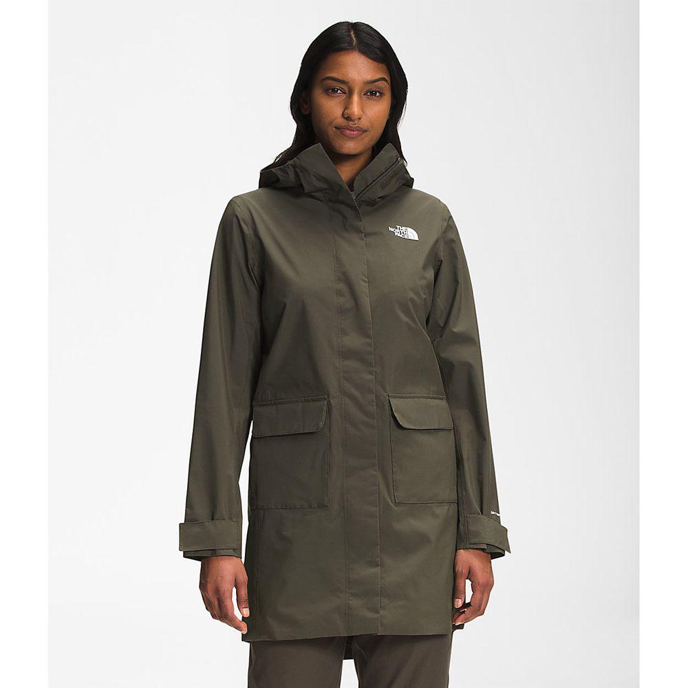 The North Face City Breeze Rain Parka Ii Γυναικεια Αδιάβροχα Μπουφάν - Πρασινο (ONWD64397)